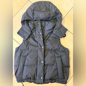 lululemon athletica Black Hooded Puffer Vest